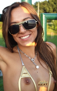 Dominika posing in string bikini