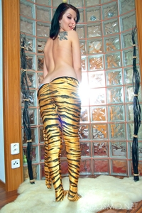 Adrianne Black pulls down tiger stripes