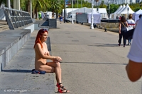 Dominika nude on the pier