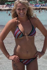 Blonde Kaylee on the beach