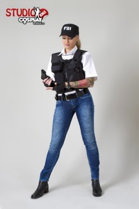Kayla Green cosplaying FBI agent
