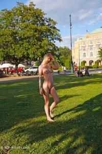 Ariela walking nude in the park