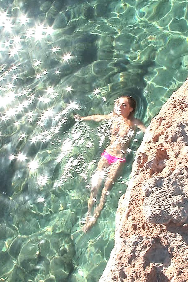 Tindra in pink bikini