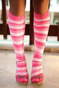 Sexy pink striped socks