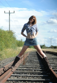 Elena posing on the rails