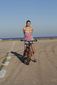 Biker girl Mishel undressing