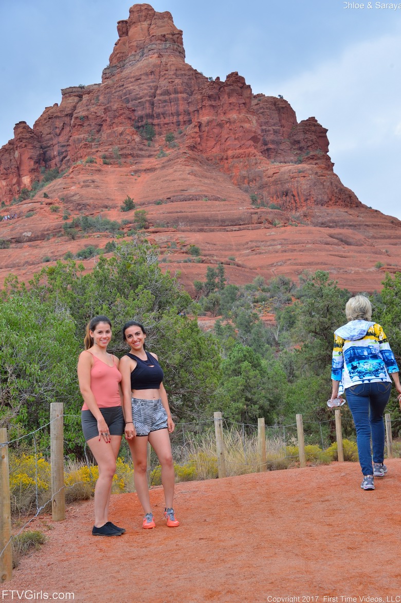 Saraya And Chloe Hiking The Peak