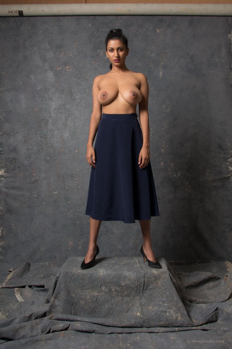 Sabine in a blue skirt