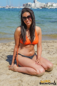 Shannon in orange bikini