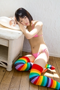 Anju Kouzuki in rainbow socks