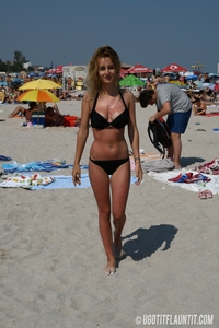 Denisa topless on the beach