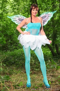 Sexy butterfly Sandra in the forest