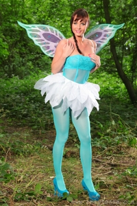 Sexy butterfly Sandra in the forest