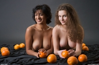 Dasari and Susann With Oranges