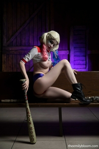 Emily Bloom Cosplaying Harley Quinn